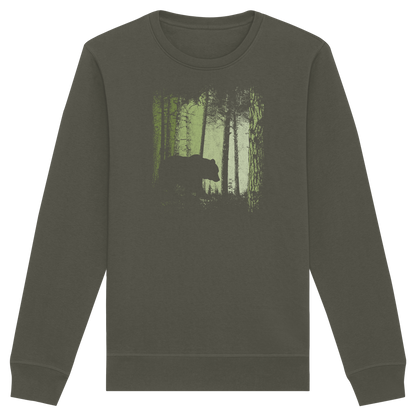 Braunbär im Zwielicht Wald - Organic Basic Unisex Sweatshirt