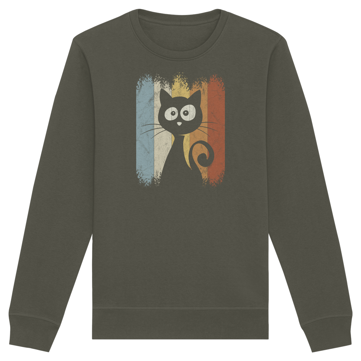 Retro Katze Silhouette - Organic Basic Unisex Sweatshirt