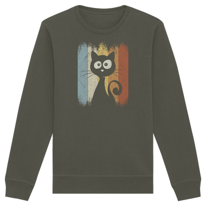 Retro Katze Silhouette - Organic Basic Unisex Sweatshirt