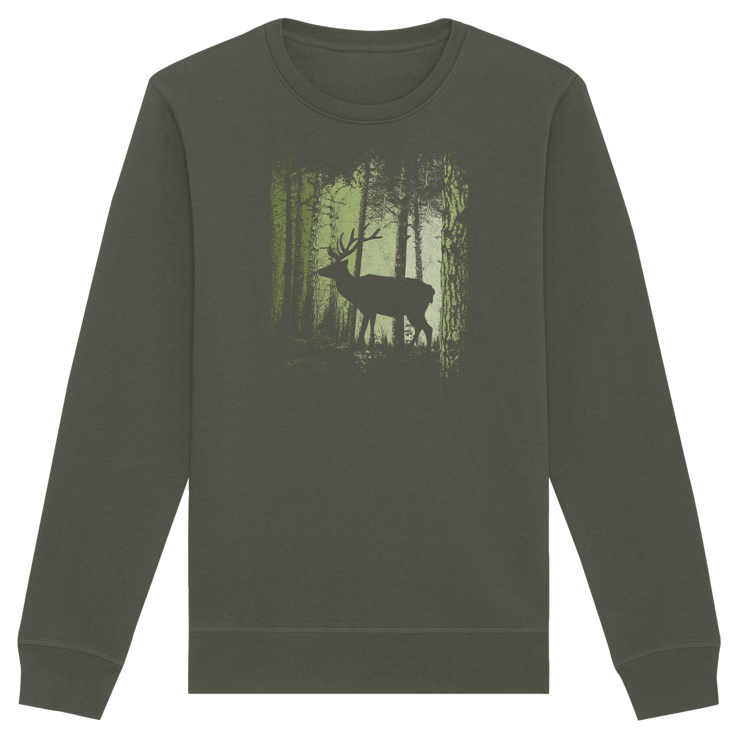 Hirsch im Zwielicht Wald - Organic Basic Unisex Sweatshirt