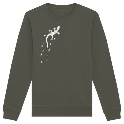 Gecko Eidechse Silhouette hell - Organic Basic Unisex Sweatshirt
