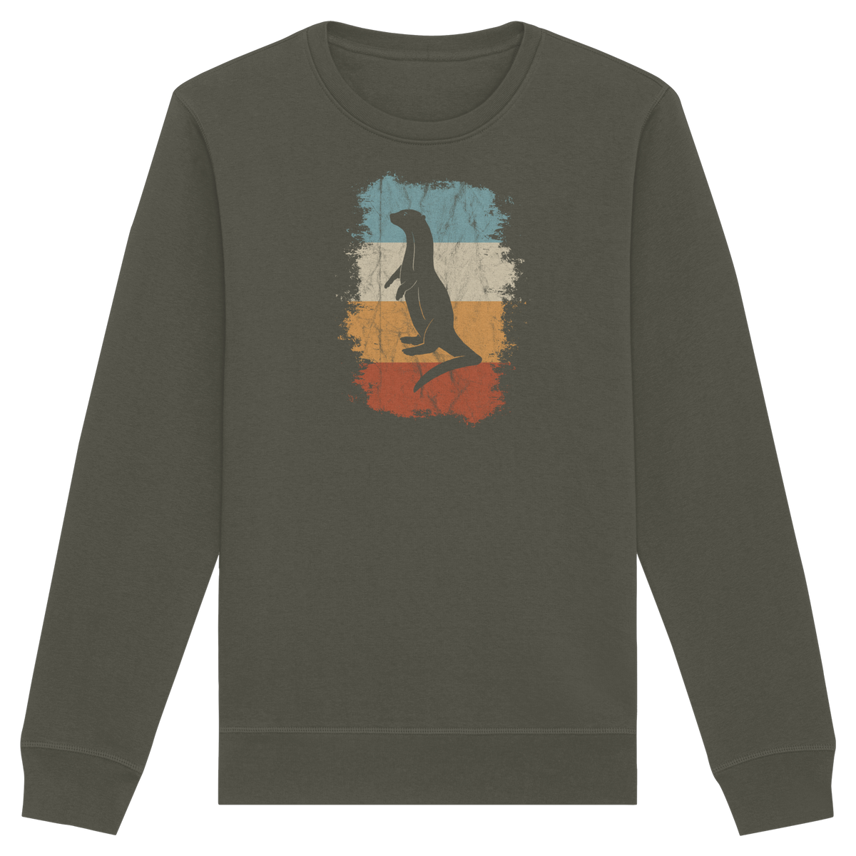 Retro Otter Fischotter Silhouette - Organic Basic Unisex Sweatshirt