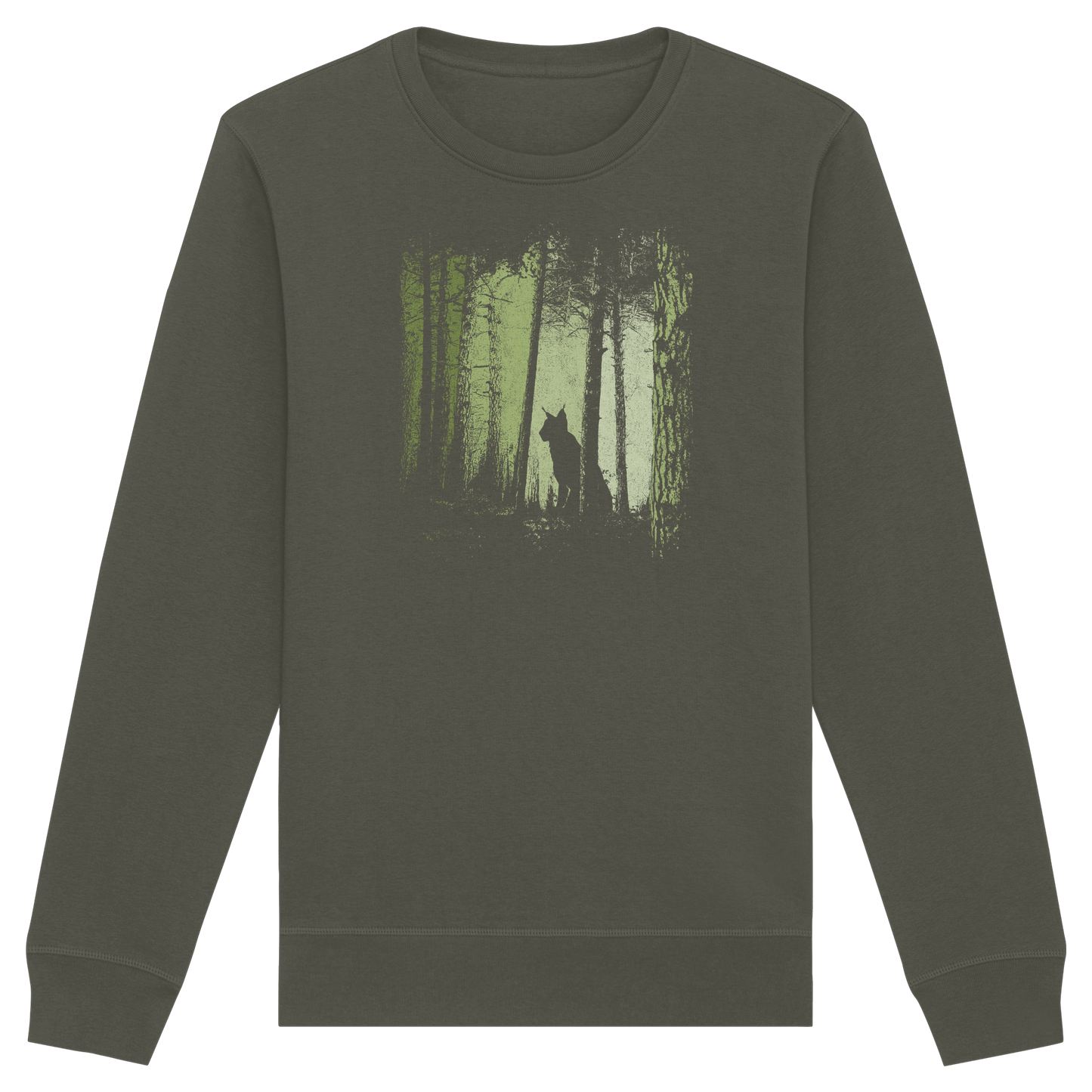 Luchs Wildkatze im Zwielicht Wald - Organic Basic Unisex Sweatshirt