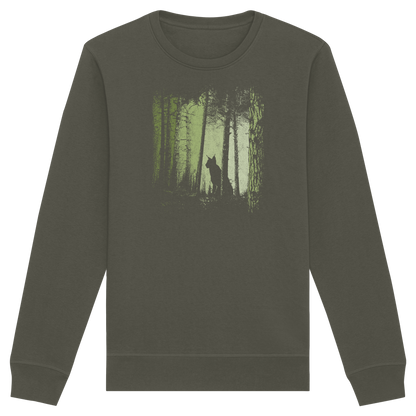 Luchs Wildkatze im Zwielicht Wald - Organic Basic Unisex Sweatshirt