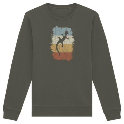 Retro Gecko Salamander Silhouette - Organic Basic Unisex Sweatshirt