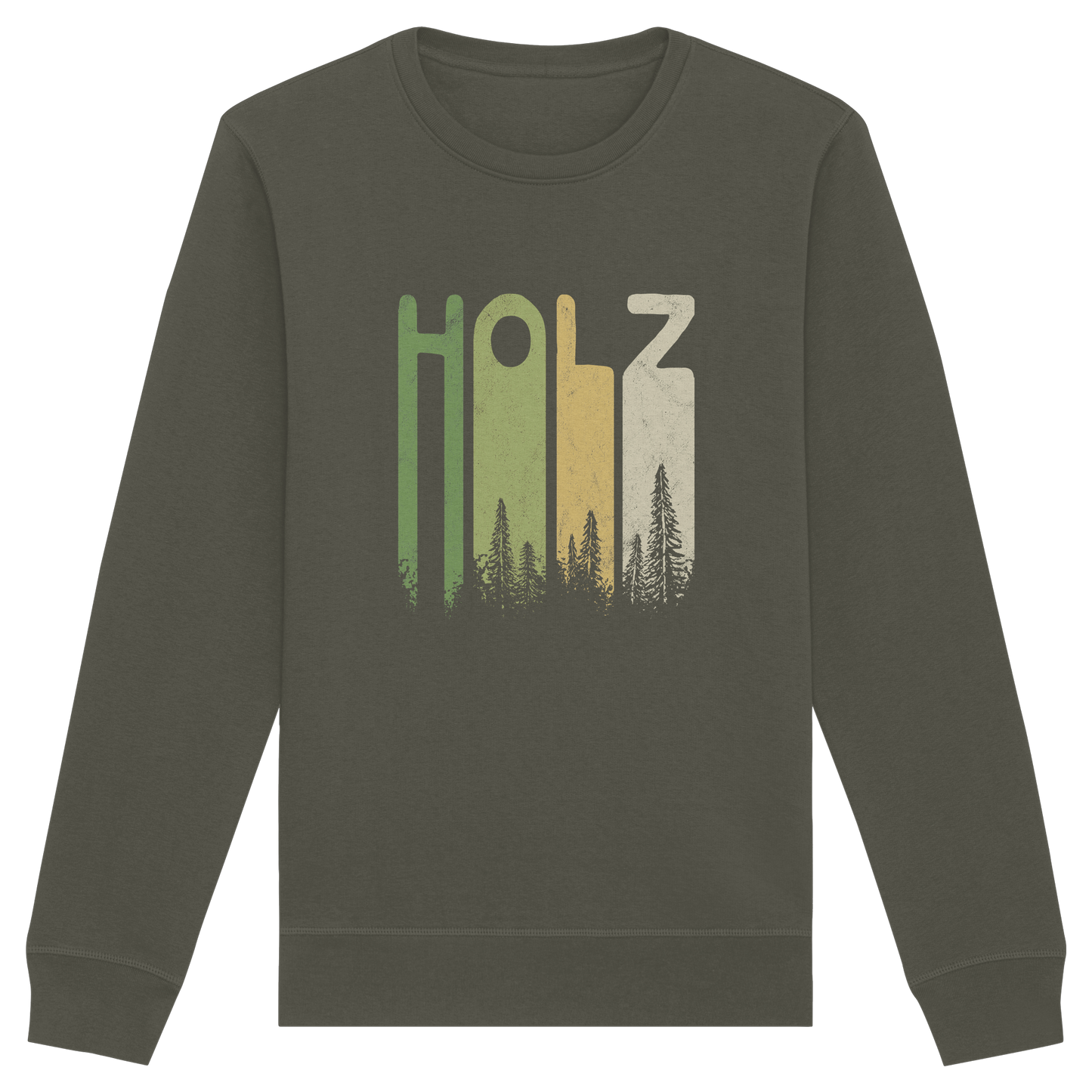 Holz Retro Wald Schriftzug - Organic Basic Unisex Sweatshirt
