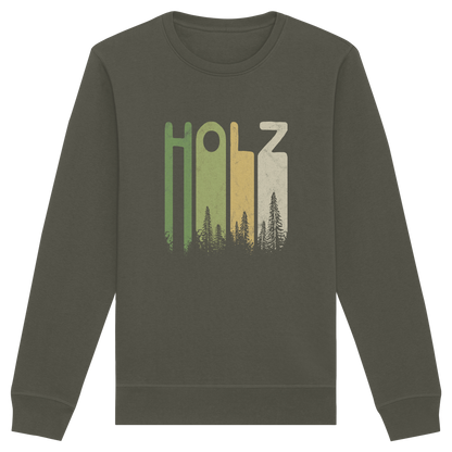 Holz Retro Wald Schriftzug - Organic Basic Unisex Sweatshirt