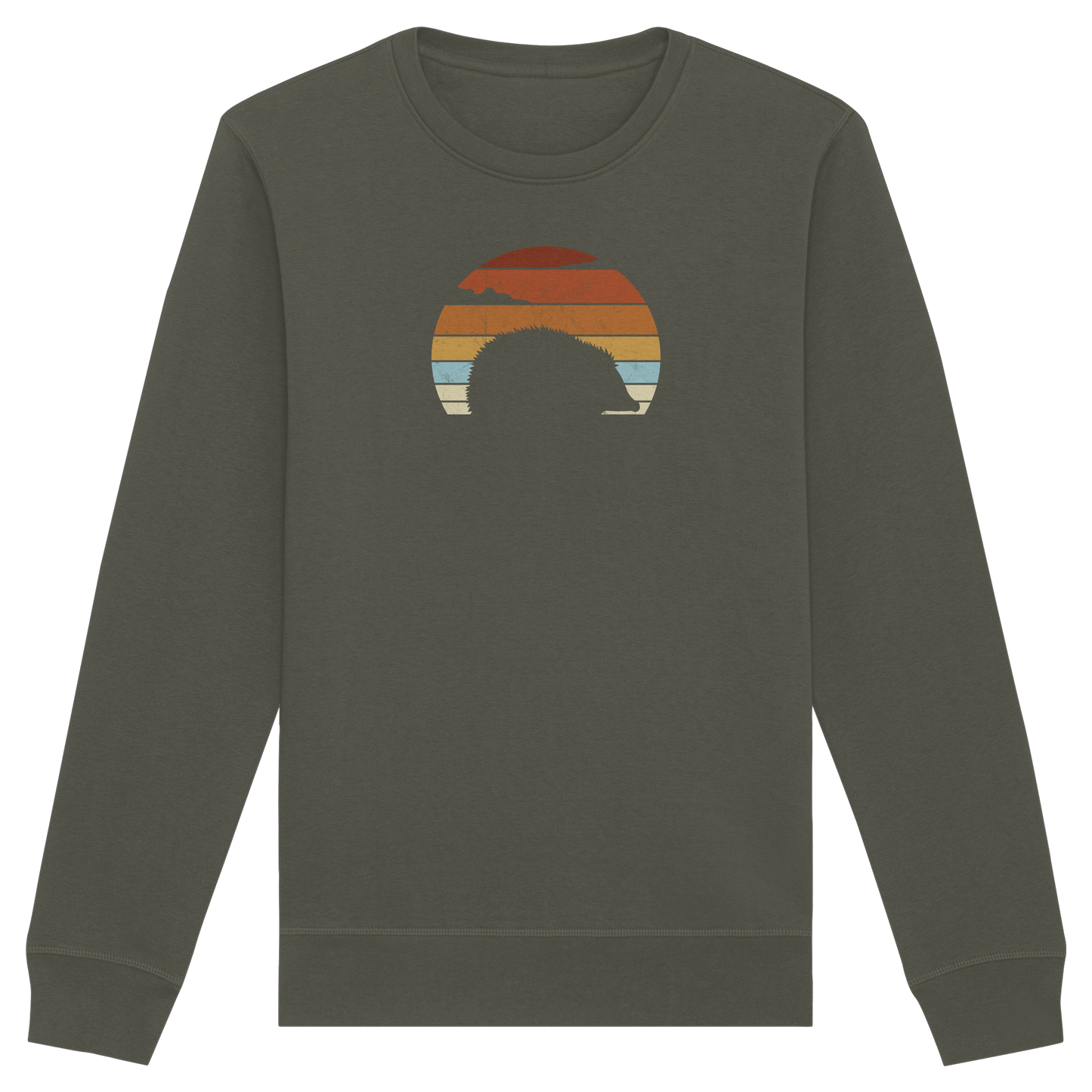 Retro Igel Silhouette im Sonnenuntergang - Organic Basic Unisex Sweatshirt
