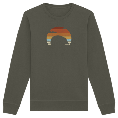 Retro Igel Silhouette im Sonnenuntergang - Organic Basic Unisex Sweatshirt