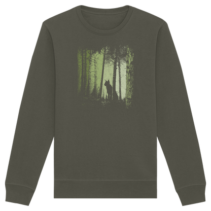 Luchs Wildkatze im Zwielicht Wald - Organic Basic Unisex Sweatshirt