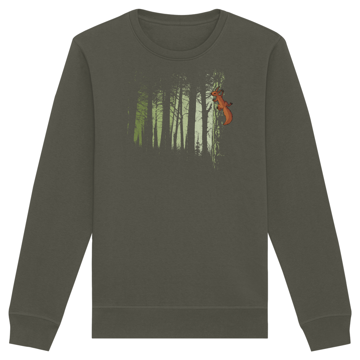 Eichhörnchen im Zwielicht-Wald - Organic Basic Unisex Sweatshirt