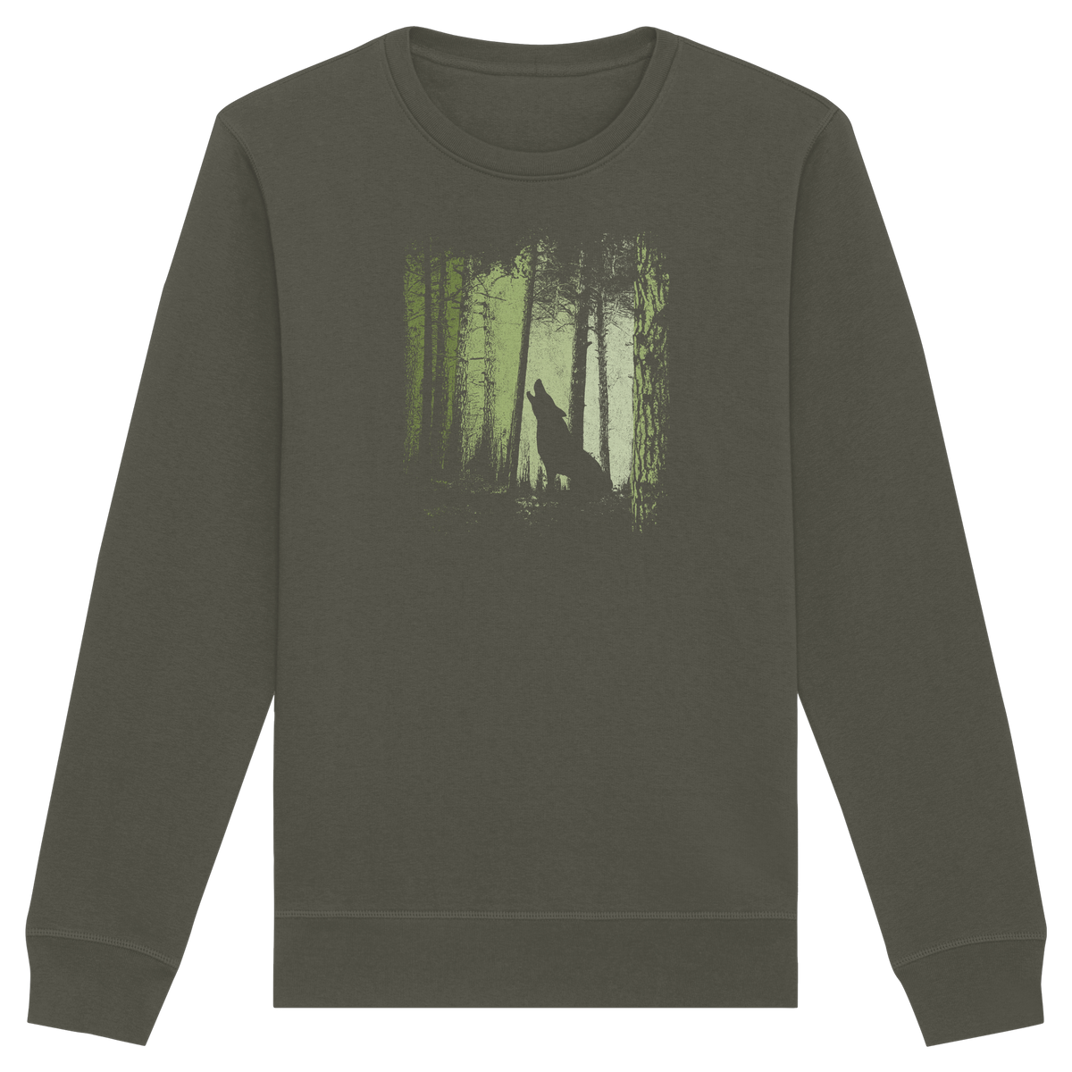Einsamer Wolf im Zwielicht Wald  - Organic Basic Unisex Sweatshirt