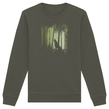 Einsamer Wolf im Zwielicht Wald  - Organic Basic Unisex Sweatshirt