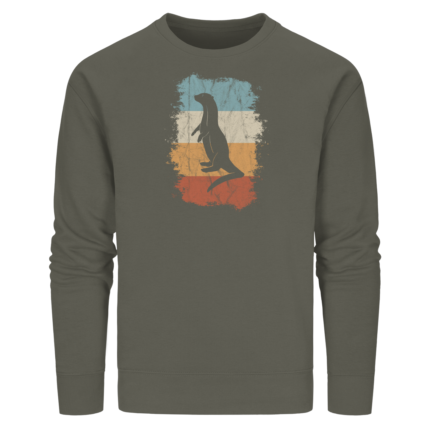Retro Otter Fischotter Silhouette - Organic Basic Unisex Sweatshirt