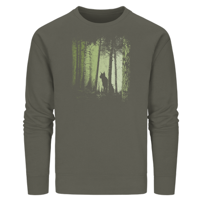 Luchs Wildkatze im Zwielicht Wald - Organic Basic Unisex Sweatshirt