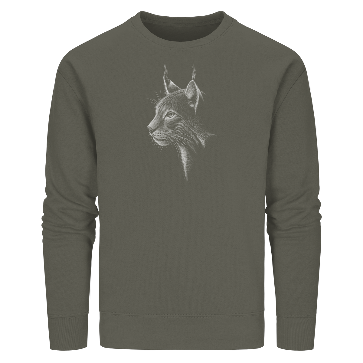 Luchs Kritzelkunst Wildkatze Illustration - Organic Basic Unisex Sweatshirt