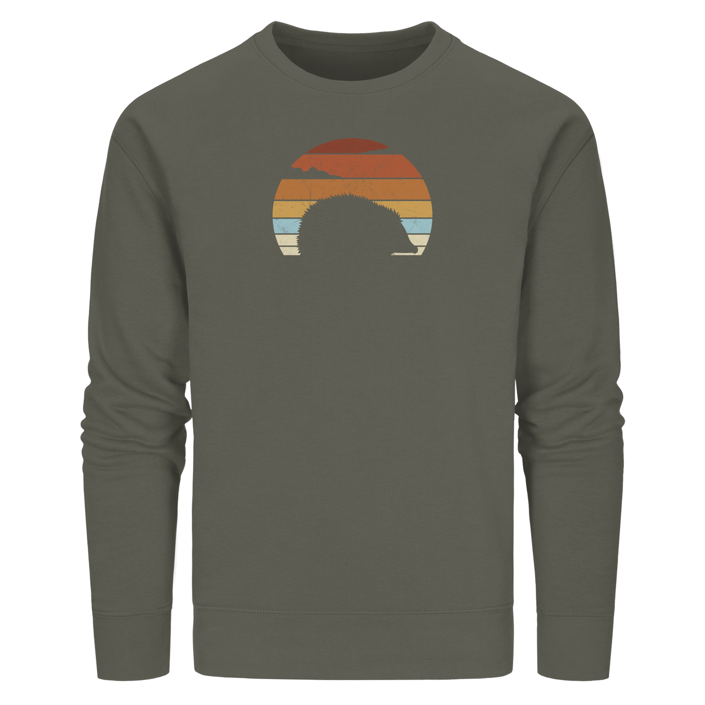 Retro Igel Silhouette im Sonnenuntergang - Organic Basic Unisex Sweatshirt