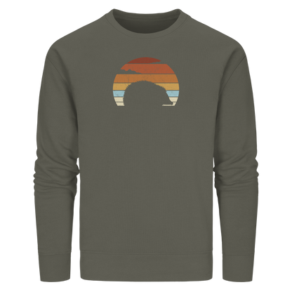 Retro Igel Silhouette im Sonnenuntergang - Organic Basic Unisex Sweatshirt