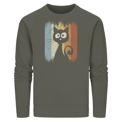 Retro Katze Silhouette - Organic Basic Unisex Sweatshirt