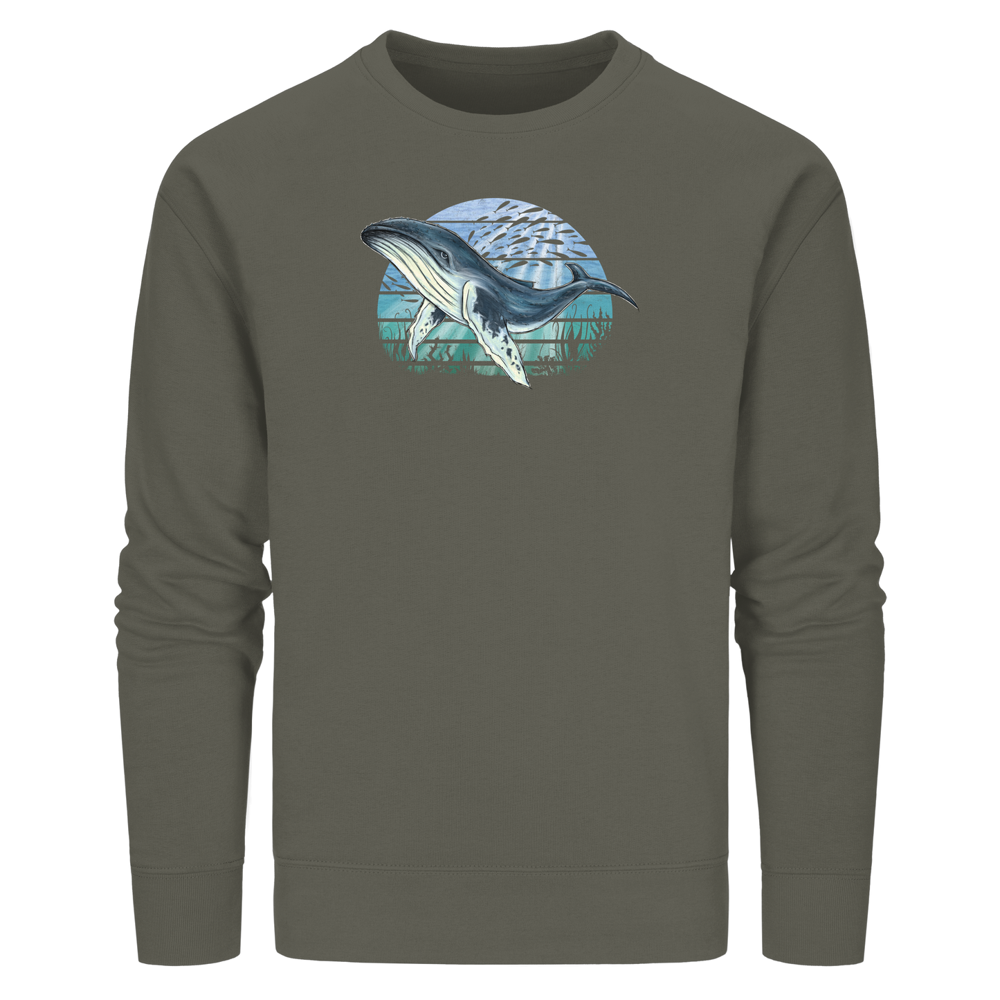 Retro Unterwasser Buckelwal - Organic Basic Unisex Sweatshirt
