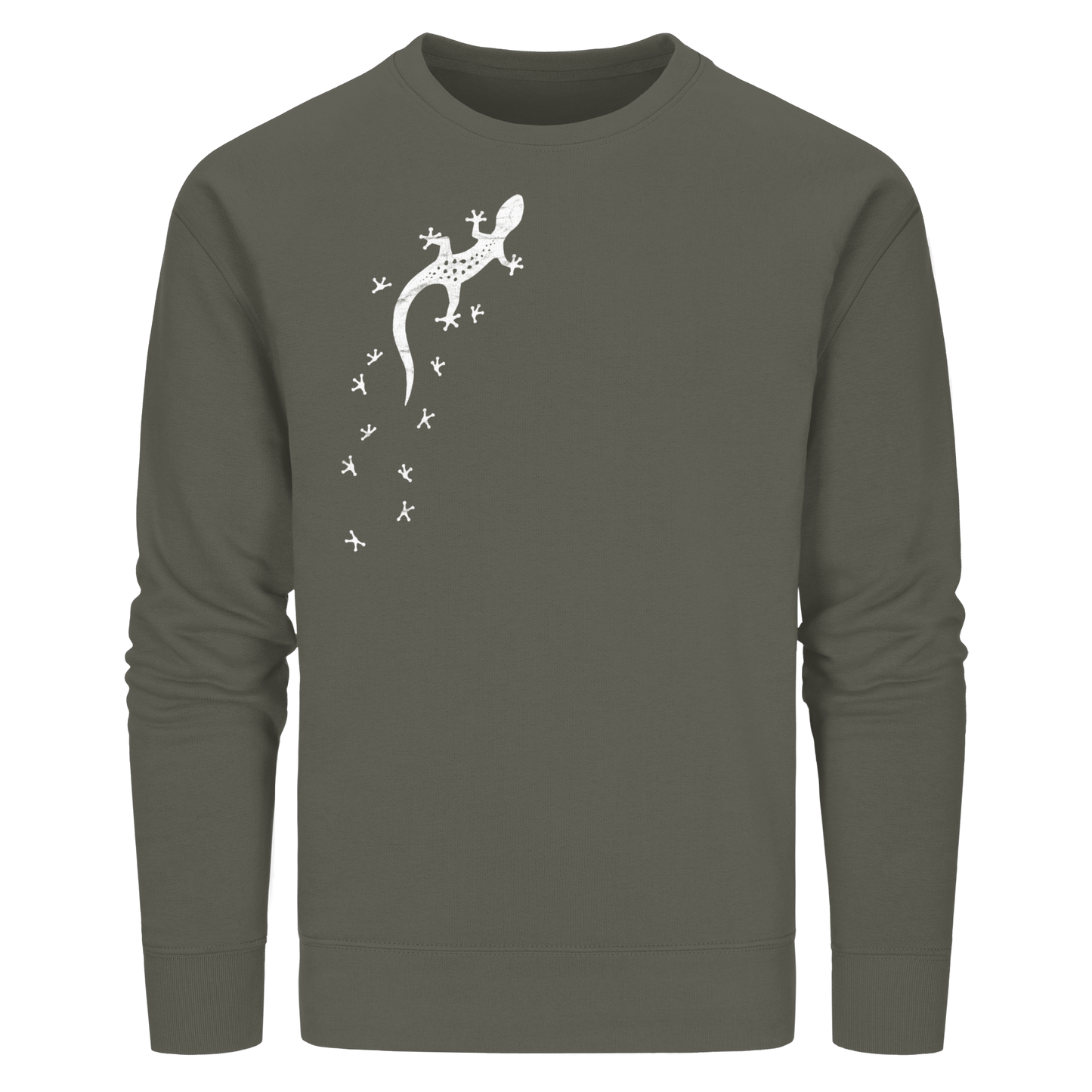 Gecko Eidechse Silhouette hell - Organic Basic Unisex Sweatshirt