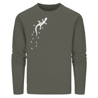 Gecko Eidechse Silhouette hell - Organic Basic Unisex Sweatshirt