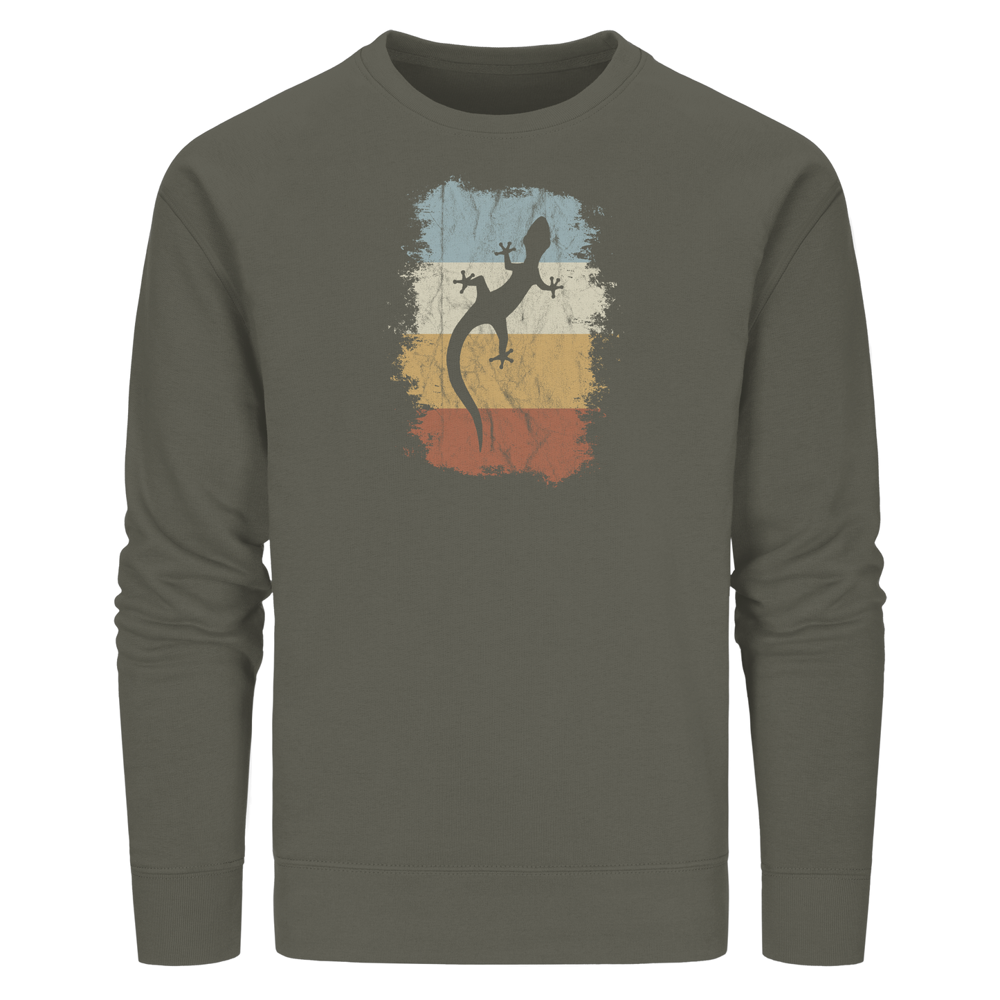 Retro Gecko Salamander Silhouette - Organic Basic Unisex Sweatshirt