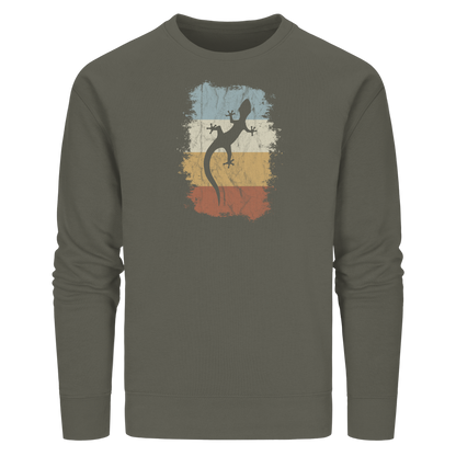 Retro Gecko Salamander Silhouette - Organic Basic Unisex Sweatshirt