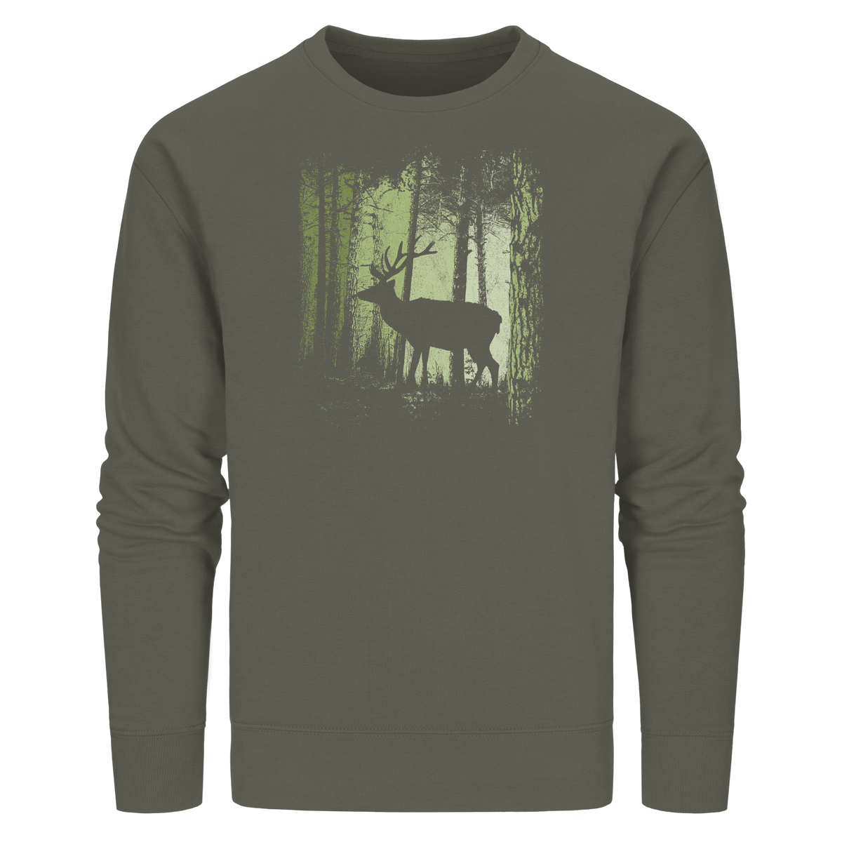Hirsch im Zwielicht Wald - Organic Basic Unisex Sweatshirt