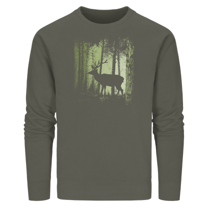 Hirsch im Zwielicht Wald - Organic Basic Unisex Sweatshirt