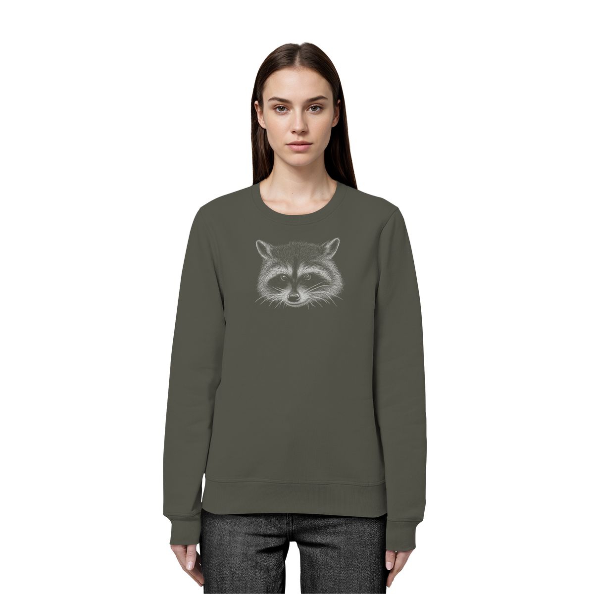 Waschbär Illustration Kritzelkunst - Organic Basic Unisex Sweatshirt