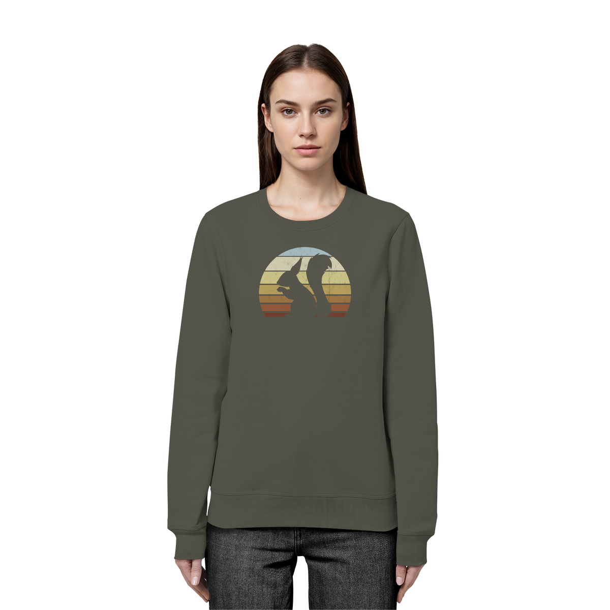 Retro Eichhörnchen Silhouette - Organic Basic Unisex Sweatshirt