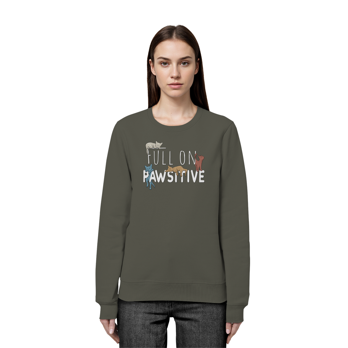 Full On Pawsitive! Gechillte Katzen - Organic Basic Unisex Sweatshirt