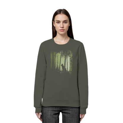 Luchs Wildkatze im Zwielicht Wald - Organic Basic Unisex Sweatshirt