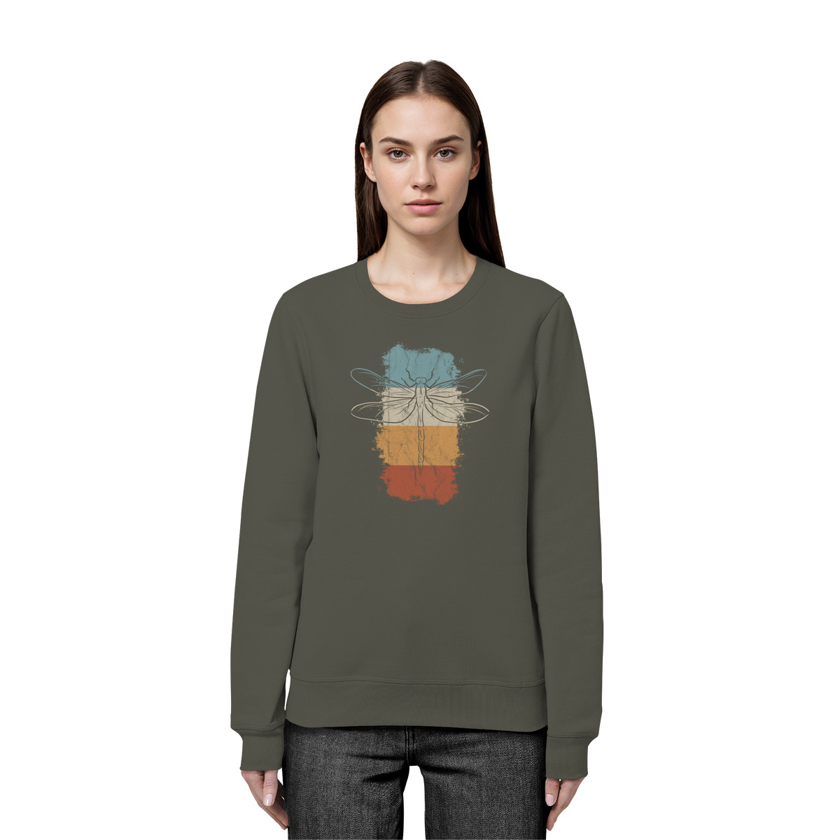 Retro Kunst Libelle | Vintage Dragonfly - Organic Basic Unisex Sweatshirt
