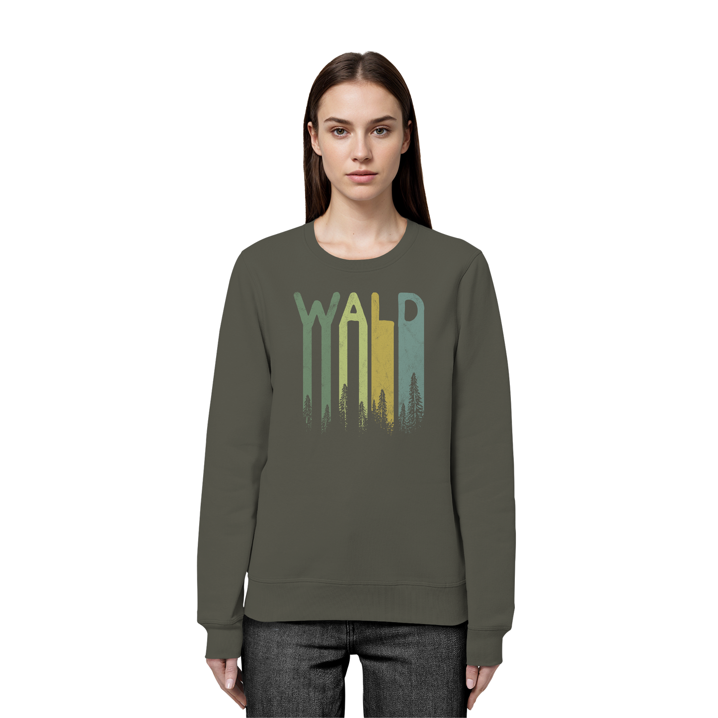 Wald Retro Forst Schriftzug - Organic Basic Unisex Sweatshirt