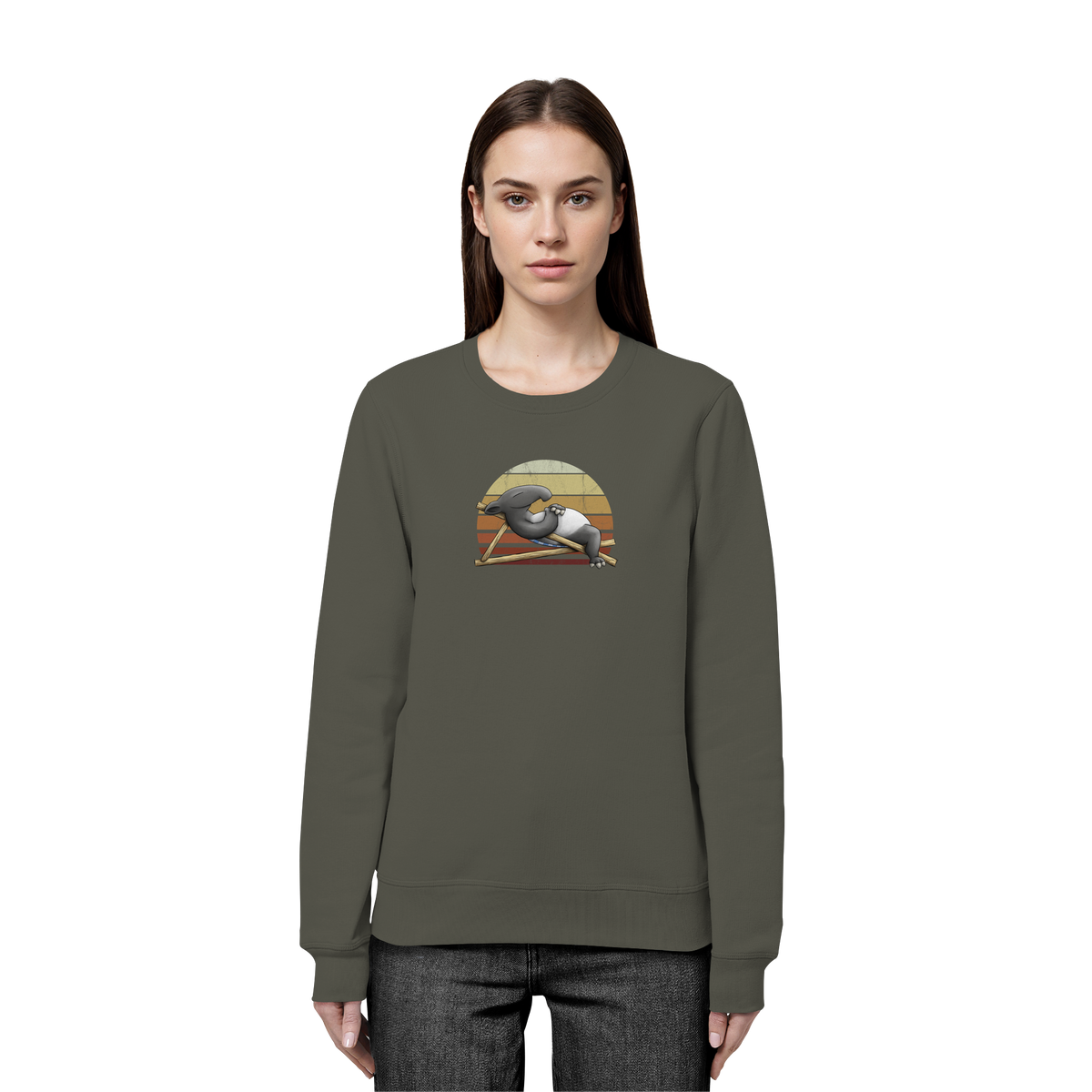 Lässiger Retro Sundown Tapir - Organic Basic Unisex Sweatshirt