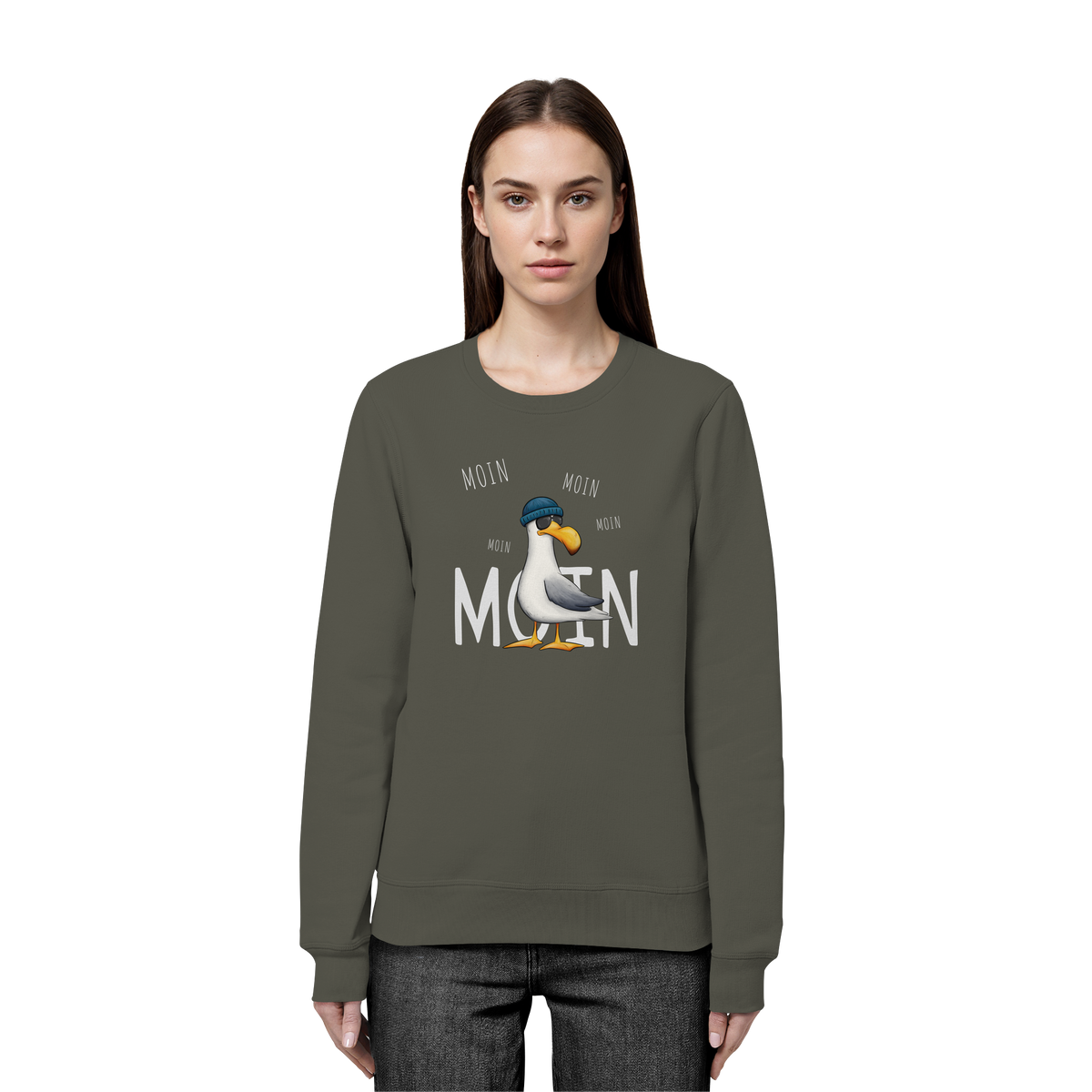 Moin Moin Lässige Hipster Möwe  - Organic Basic Unisex Sweatshirt