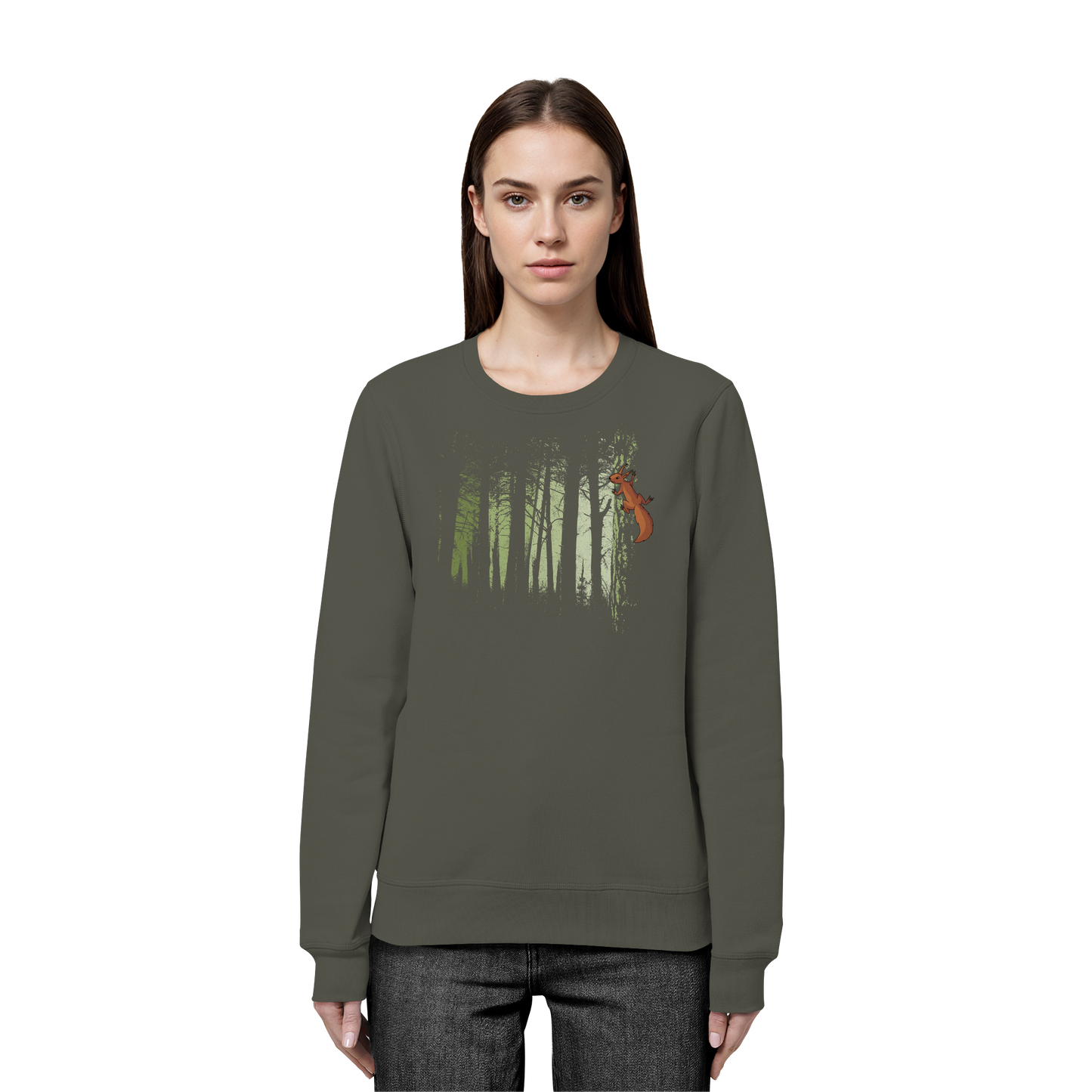 Eichhörnchen im Zwielicht-Wald - Organic Basic Unisex Sweatshirt