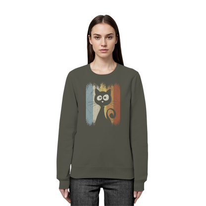 Retro Katze Silhouette - Organic Basic Unisex Sweatshirt
