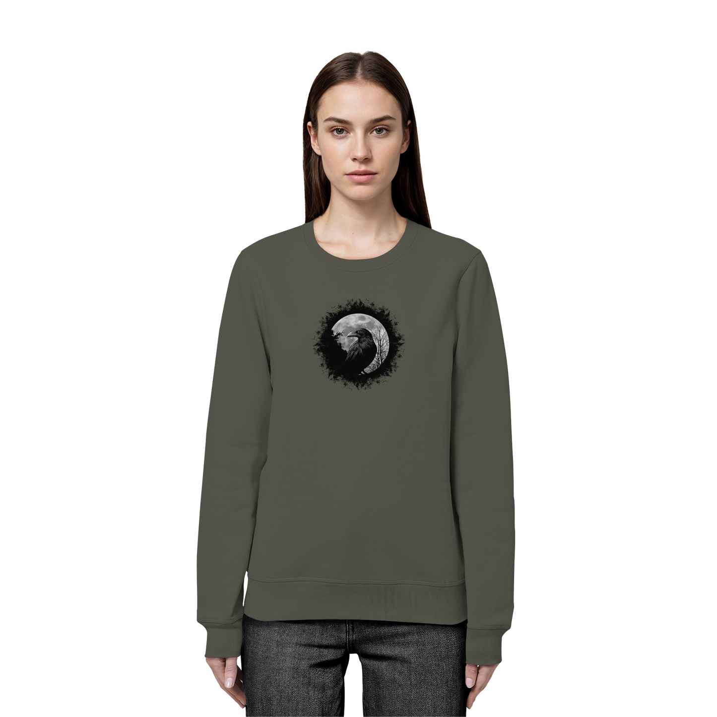 Schwarzer Rabe bei Vollmond  - Organic Basic Unisex Sweatshirt