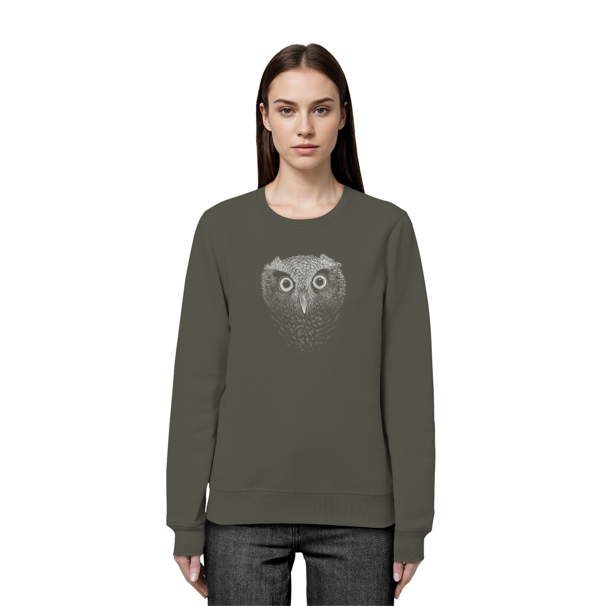 Eule Kritzelkunst Illustration - Organic Basic Unisex Sweatshirt