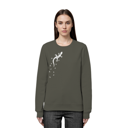 Gecko Eidechse Silhouette hell - Organic Basic Unisex Sweatshirt