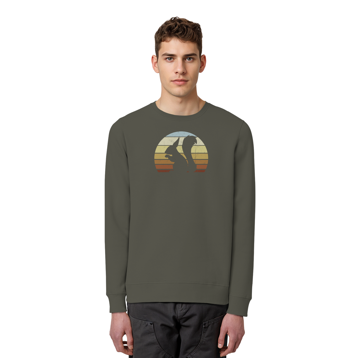 Retro Eichhörnchen Silhouette - Organic Basic Unisex Sweatshirt