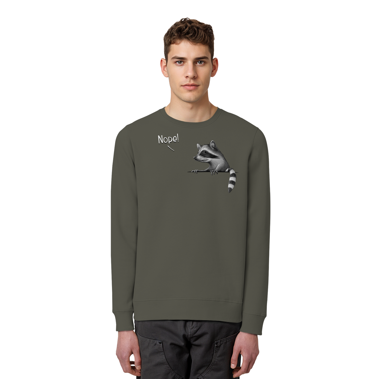Nope! Frecher verwegener Waschbär - Organic Basic Unisex Sweatshirt