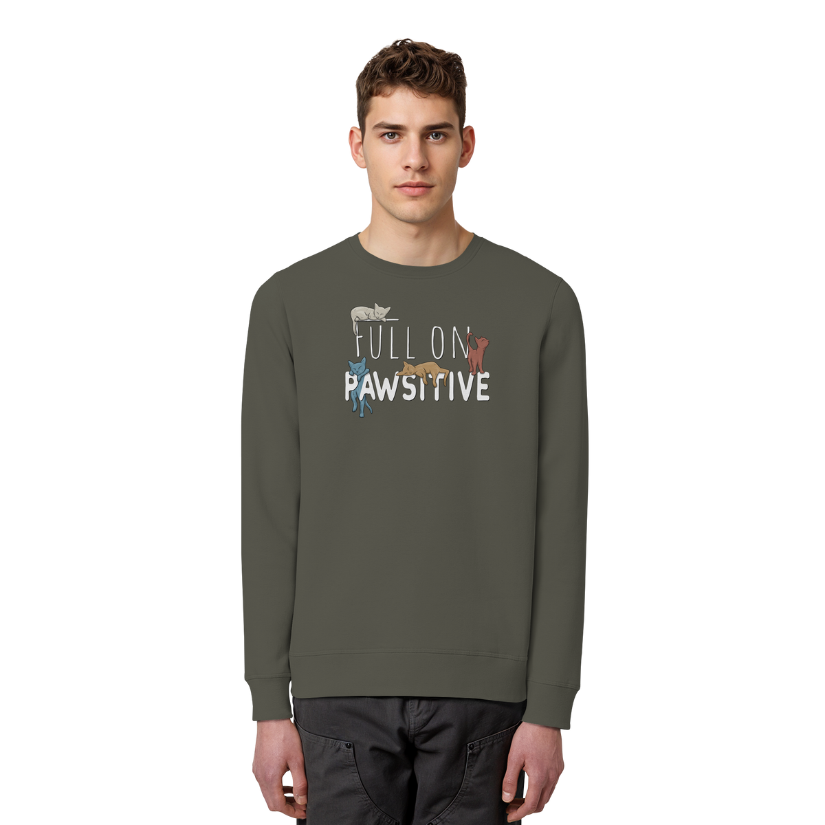 Full On Pawsitive! Gechillte Katzen - Organic Basic Unisex Sweatshirt