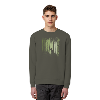 Luchs Wildkatze im Zwielicht Wald - Organic Basic Unisex Sweatshirt