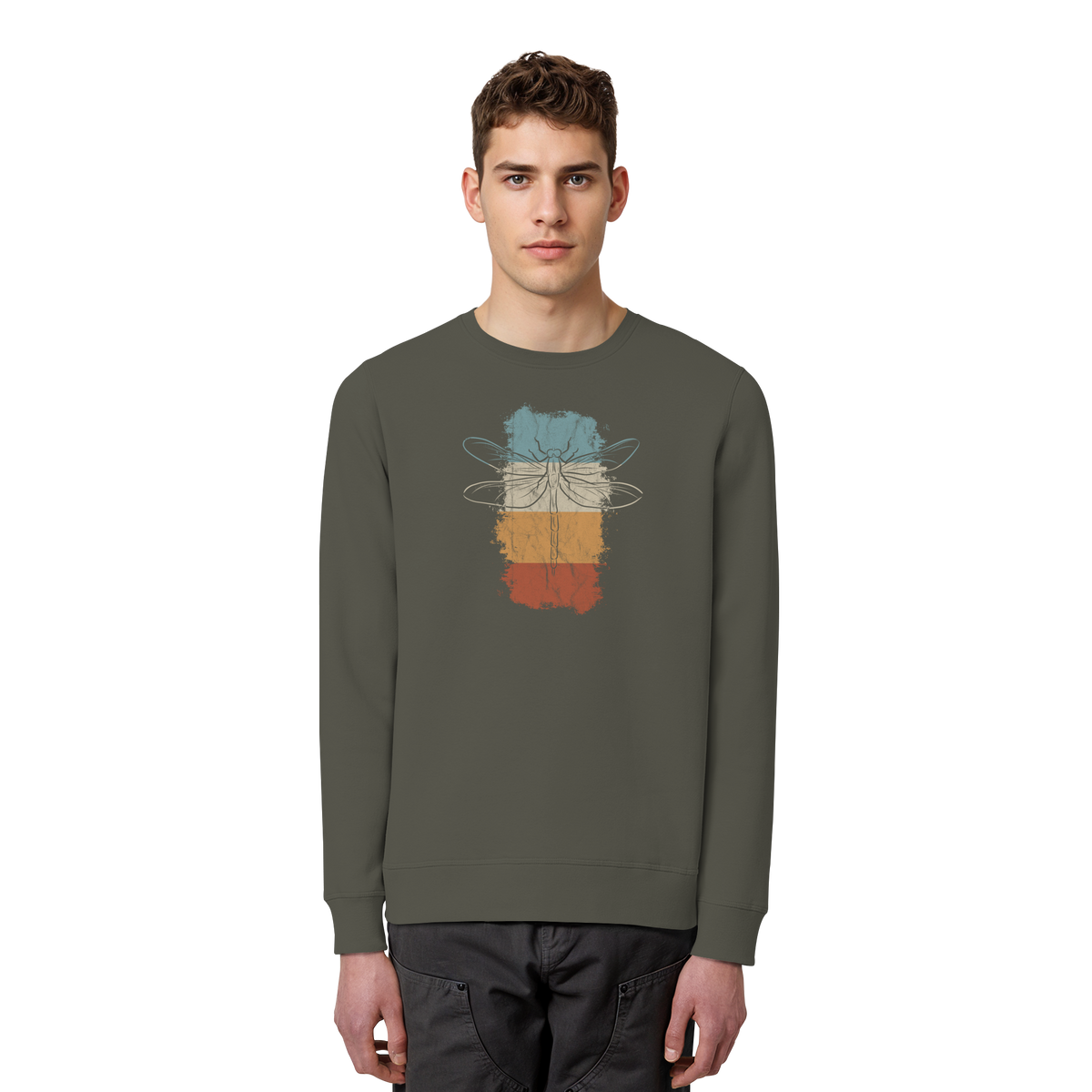 Retro Kunst Libelle | Vintage Dragonfly - Organic Basic Unisex Sweatshirt
