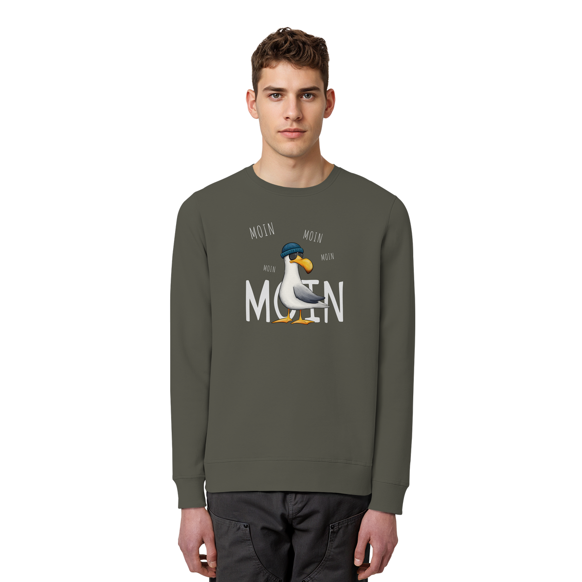 Moin Moin Lässige Hipster Möwe  - Organic Basic Unisex Sweatshirt