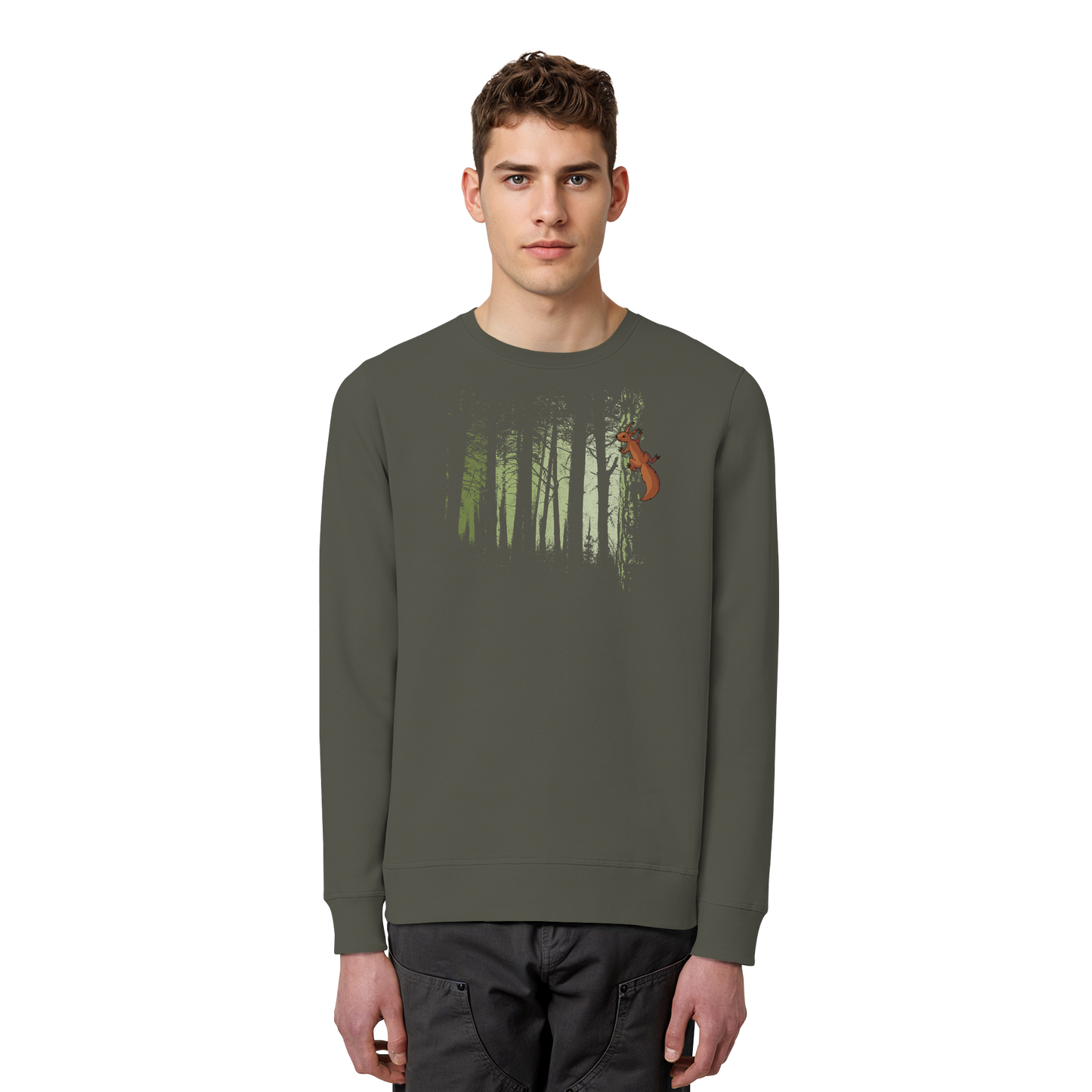 Eichhörnchen im Zwielicht-Wald - Organic Basic Unisex Sweatshirt